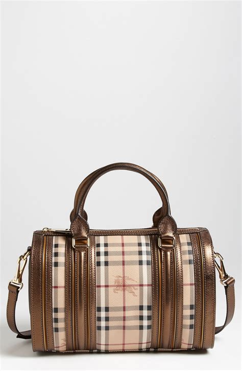 burberry large haymarket check bowling bag|BURBERRY Haymarket Check Bowling Bag Brown.